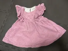 【プティマイン】ピンク　ひらひらトップス110 【記名なし】