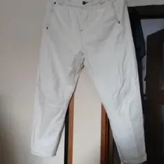 ホワイト チノパン ゴム入りウエスト