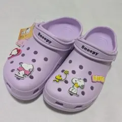 新品 スヌーピー サボサンダル パープル Lサイズ 24-24.5cmのサムネイル