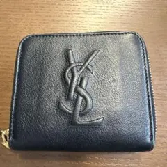 YSL 黒 レザー 二つ折り財布