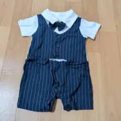 セレモニースーツ ネイビーとホワイト ストライプ