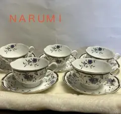 NARUMI 美品 カップ&ソーサー 5客 花柄 レトロ ヴィンテージ