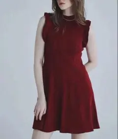 eimy エイミー フリルリブニットワンピース