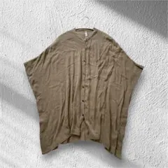 LUPILIEN（ルピリアン）レーヨン楊柳　バンドカラー半袖シャツチュニックFのサムネイル