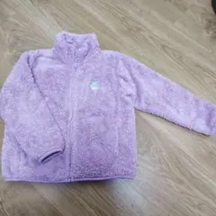 美品☆　１２０　ユニクロ　すみっコぐらし　とかげ　ラベンダー　フリースジャケット