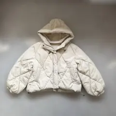 美品✨ダイヤキルト 中綿 ボリューム袖 フードジャケット アウター