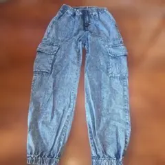 PInk latte☆160 デニム カーゴ ジョガー