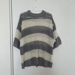 Alfred Alex アルフレッドアレックス 透かし編み メッシュニット M