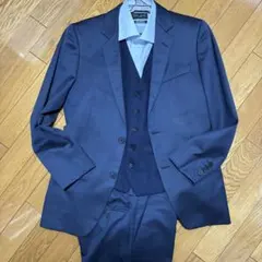 【カルバンクライン】ネイビー スリーピース スーツ ベスト シャツ4点セット