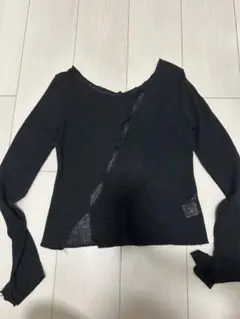 オフショルダー ブラックニット 長袖
