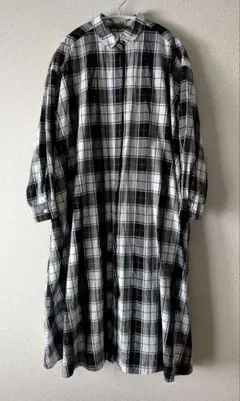 LOWRYS FARM チェック柄 ロングシャツワンピース　羽織り