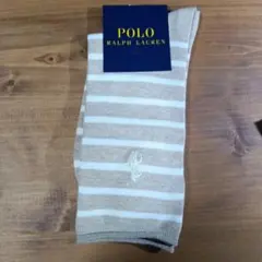 POLO RALPH LAUREN ボーダー ソックス ベージュ 23-25cm