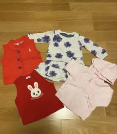 ミキハウス他　90 パーカー　ベスト　4点セット