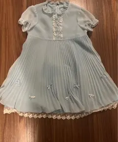 水色 プリーツ ワンピース 120