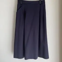 新品タグ付　ヒューマンウーマン　フレアスカートL 紺　ネイビー　ミモレ丈