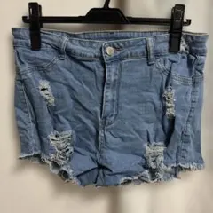 レディース ボトム ライトブルー ダメージ ショートパンツ ショート デニム