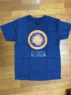 世界レスリング連盟 Tシャツ Ｌサイズ　紺⭐︎ シングレット　の上に着るのに最適⭐︎