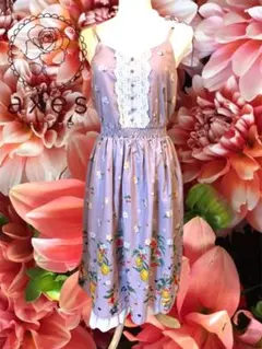 アクシーズファム　ロングワンピース　フルーツ柄ワンピース