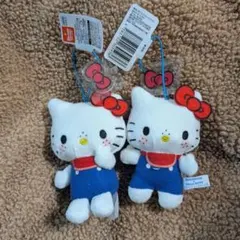 【匿名配送】モンチッチ✕ハローキティおそろいアクリルチャーム付きマスコット