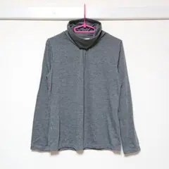 カットソー グレー ハイネック