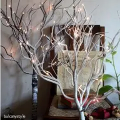 LED ハンギング ブランチツリー 2本セット クリスマスツリー USB電池対応