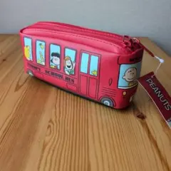 新品　PEANUTS スヌーピー スクールバス ポーチ ペンケースのサムネイル