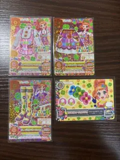 アイカツカード グレーテルフラワーコーデ３枚セット＋カラフルファーチュンアクセ