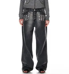 beeden METAL EYELET SEMI LOOSE DENIM