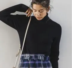 BAYFLOW コットンウールリブタートル　ブラック