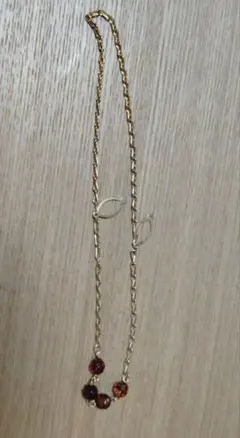 ゴールド ビーズ付き チェーンネックレス