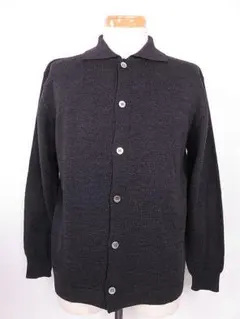 【値下げ】無印良品　MUJI　長袖ニットカーディガン　毛１００％　グレー　Ｍ