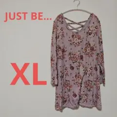 JUST BE... 花柄 長袖チュニック XL　かわいい　長袖