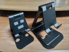 金属製 ブラック スマホスタンド 大小２点セット