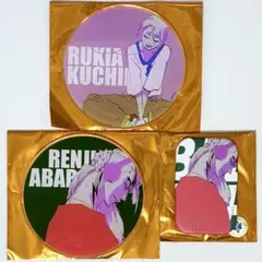 BLEACH WORLD 朽木ルキア 阿散井恋次 アクリルコースター 缶バッジ