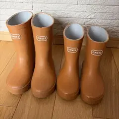オムネス OMNES レインブーツ 長靴　キャメル ２足セット