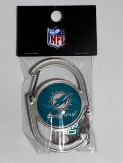 NFL 카라비너 마이애미 돌핀스 팀 로고 키체인, 미개봉