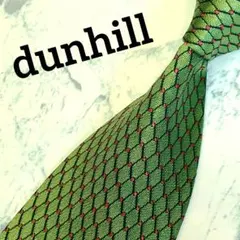 ✦dunhill✦ネクタイ　ダイヤチェック柄　黄緑　光沢