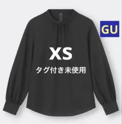 GU スタンドカラーブラウス XS ブラック　黒