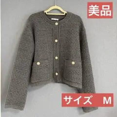 GU ダブルポケットニットジャケット　グレーMサイズ