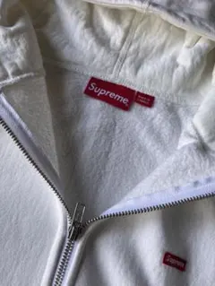 Supreme ホワイト フリース パーカー Lサイズ※ジャンク品