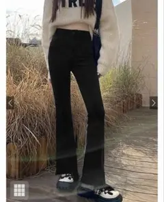 【美品】美脚 GRL ストレッチフレアパンツ[cu34] Lサイズ