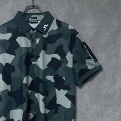 ☆新品J.LINDEBERGジェイ.リンドバーグポロシャツ春夏カモフラ柄青XXL