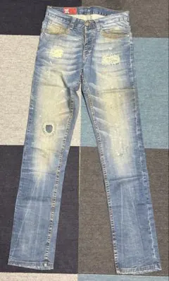 ZARA ダメージ加工 ライトブルーデニム 38