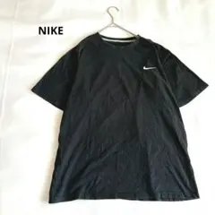 【NIKE/ナイキ】ロゴ刺繍 半袖Tシャツ コットン ブラック 黒 XL