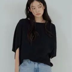 loungedress ギマ鹿子ポンチョニットベスト ネイビー - メルカリ