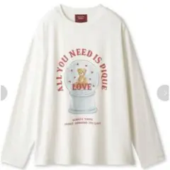 ジェラートピケ HOLIDAY スノードームベアワンポイントロングTシャツ