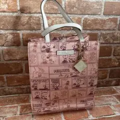 Samantha PEANUTS コミック柄 トートバッグ ピンク　チャーム付き