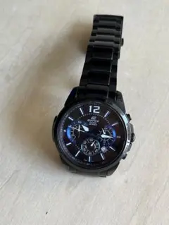 EDIFICE ブラック ブルー　時計　腕時計　クロノグラフ