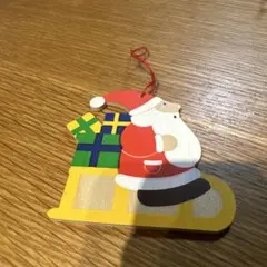木製サンタクロースオーナメント 約10cm
