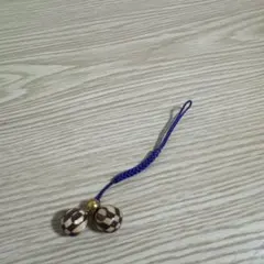 和風 ストラップ 寄木細工風 鈴付き